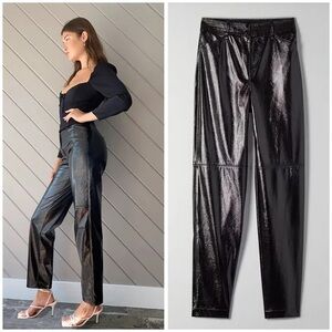 Wilfred Black High-Shine Straight-Leg Pants
